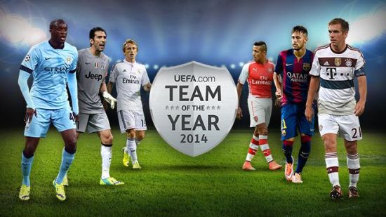 欧足联公布2014年最佳阵容候选