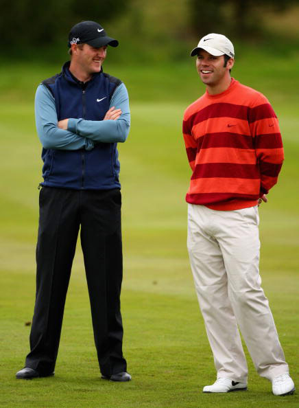 图文尊尼获加锦标赛首轮沃伦与卡西谈笑风生