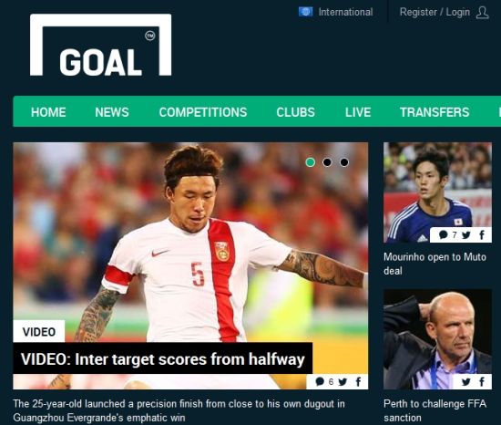 Goal.com关注张琳芃逆天吊射