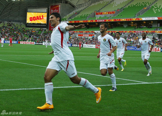 约旦队庆祝胜利