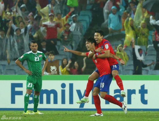 金英权进球后庆祝