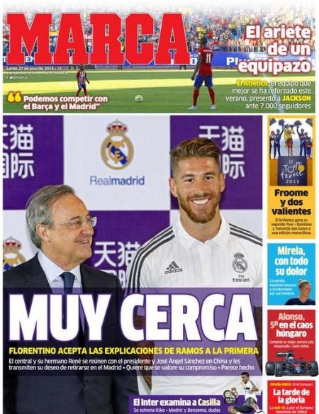 《马卡报》称拉莫斯接近续约