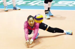 天津女排训练中