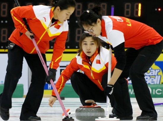 中国女队在比赛中