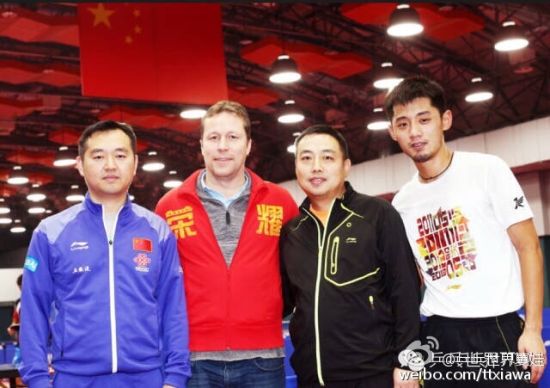 男乒四位大满贯合影