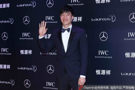 刘翔亮相劳伦斯颁奖