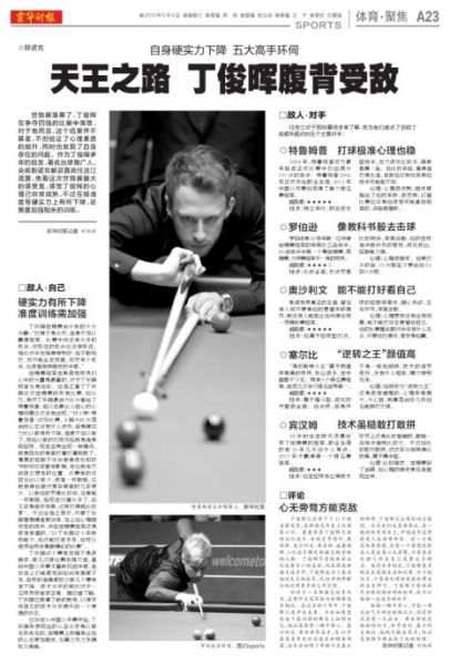 天王之路 丁俊晖腹背受敌