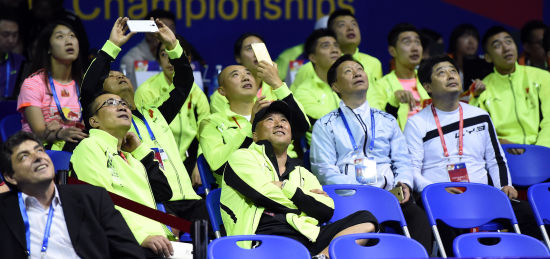 中国队教练员和队员