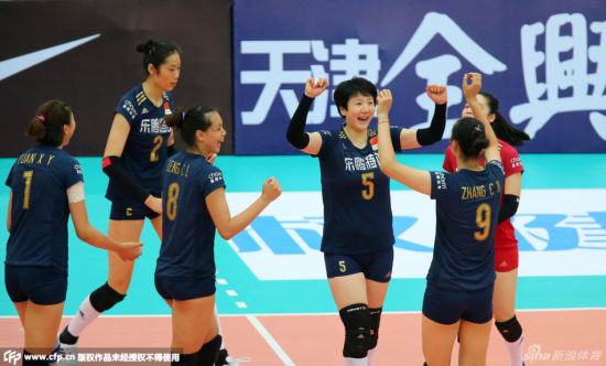 中国女排庆祝