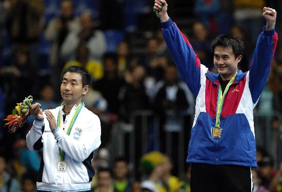 的第15届泛美运动会乒乓球男子单打决赛中,以4比3战胜阿根廷选手刘松