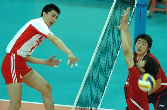 图文亚洲男排四强赛中国队夺冠王海川气势如虹