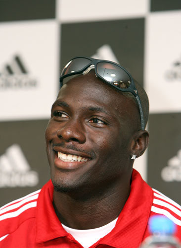 图文田径世锦赛新闻发布会阿特金斯始终笑容满面