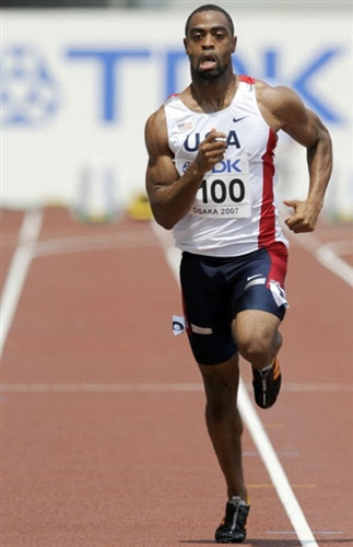 图文田径男子百米第一轮预赛盖伊显然未尽全力