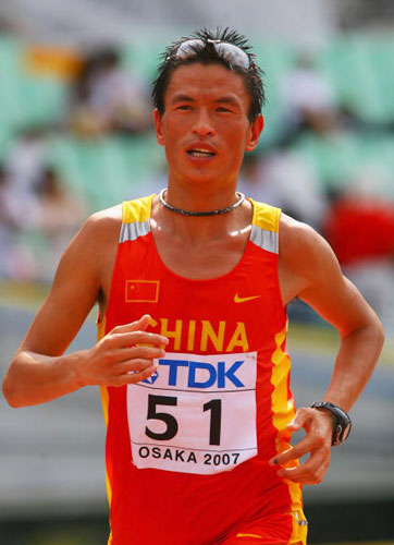 图文-田径世锦标赛男子马拉松 中国选手李柱宏