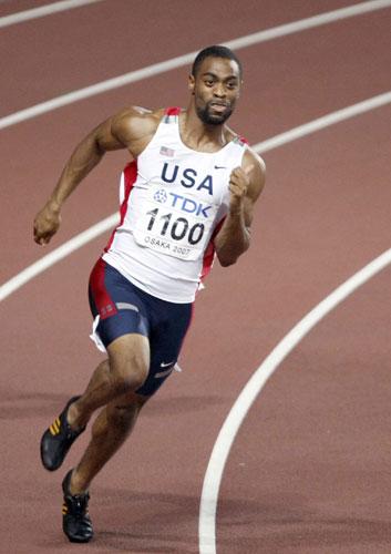 图文-田径世锦赛男子200米次轮 盖伊时刻加速向前