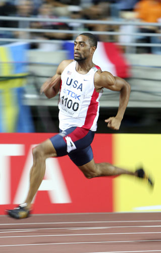 图文田径世锦赛男子200米次轮盖伊双脚极速如风