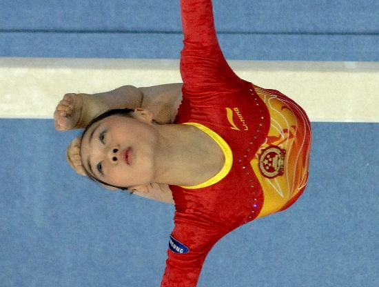 李珊珊-9月9日,中国选手李珊珊在平衡木比赛中.