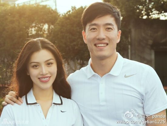 刘翔夫妇合影