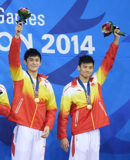 孙杨(左)与宁泽涛